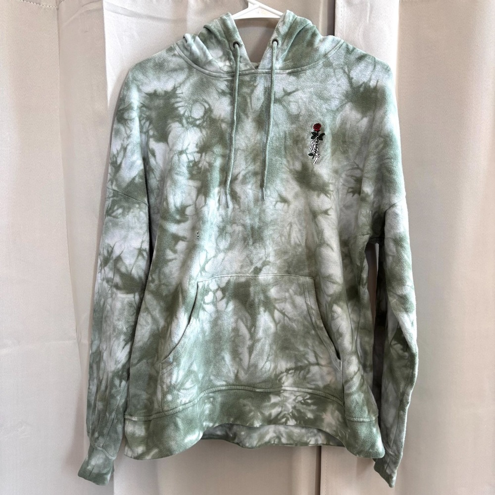 Vtg Empyre Y2K Mens Hoodie Large‎ Grunge Skater Skeleton Rose Retro Punk 18835x